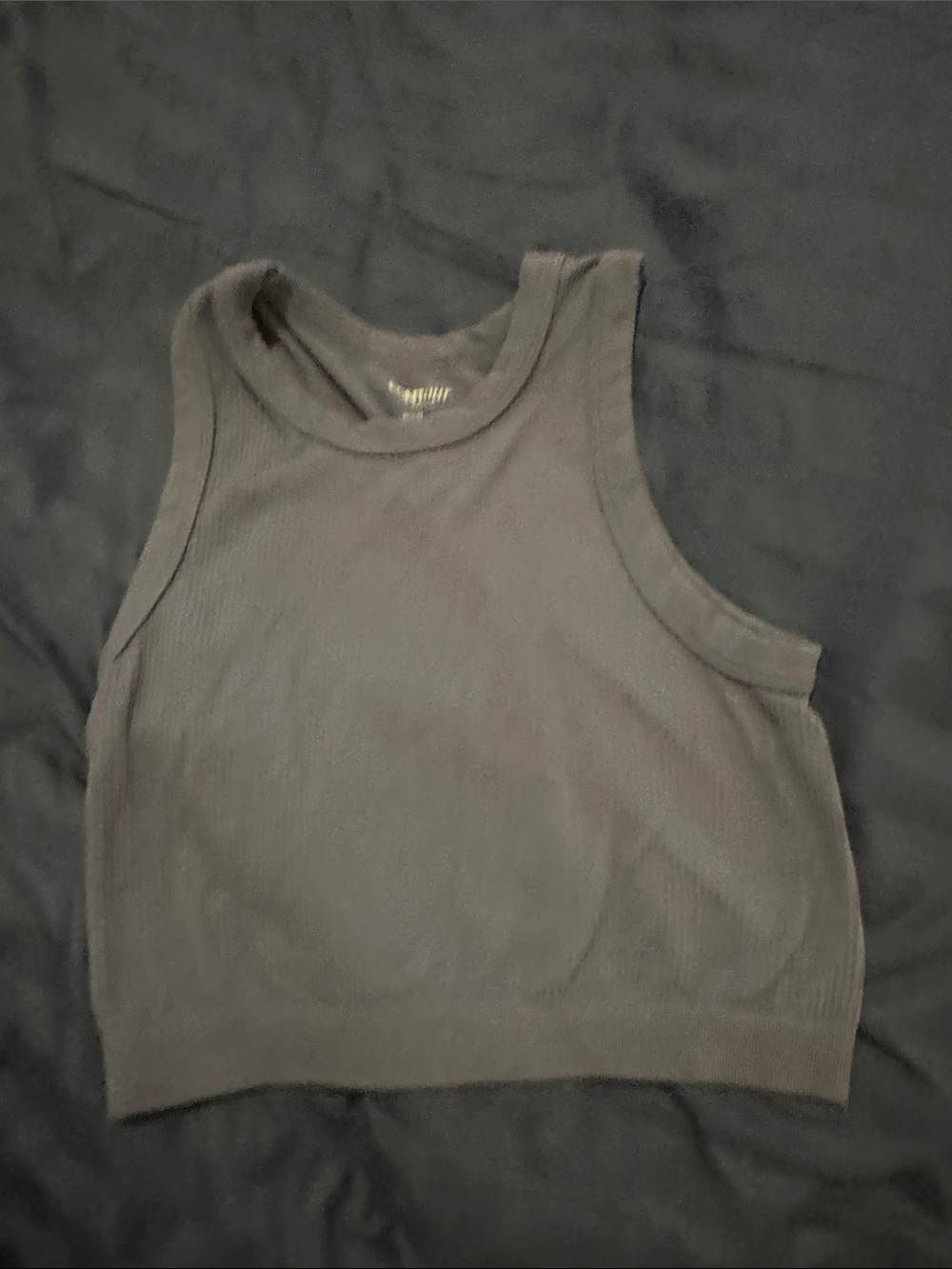 CONTour Sleeveless Black Ribbed Tank Crop Top
